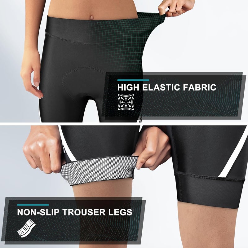 Xtiger Padded Bike Shorts Women Cycling Shorts Padding Riding Biking Shorts Zipper Pockets - Image 4